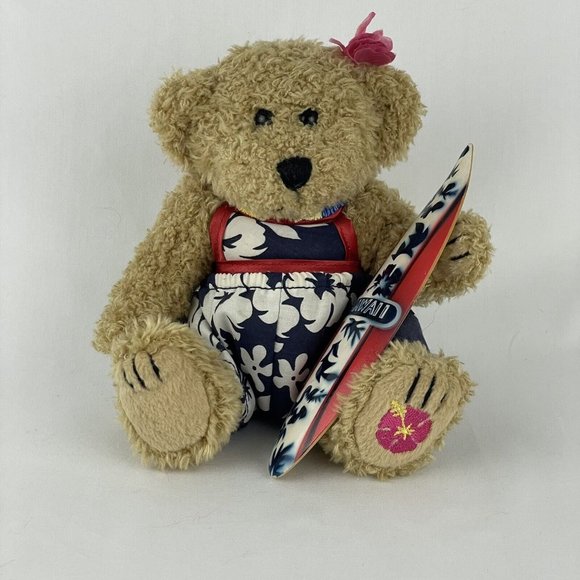 Vtg Hawaiian Collectibles Keikiokekai/Haunani Surfer Boy Girl 7" Plush w/Boards - Picture 2 of 10